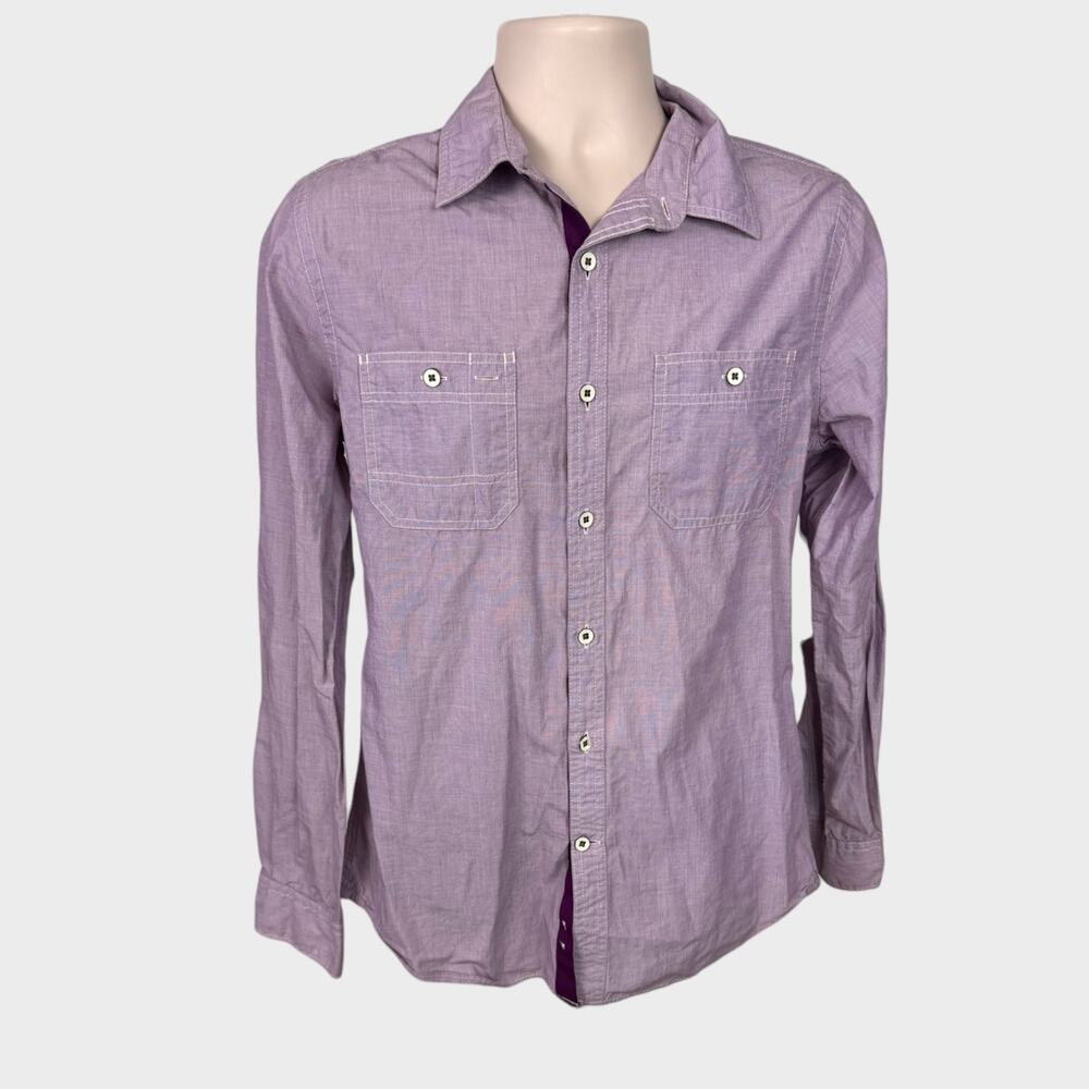 Express Fitted Mens Small Button Front Shirt 100% Cotton